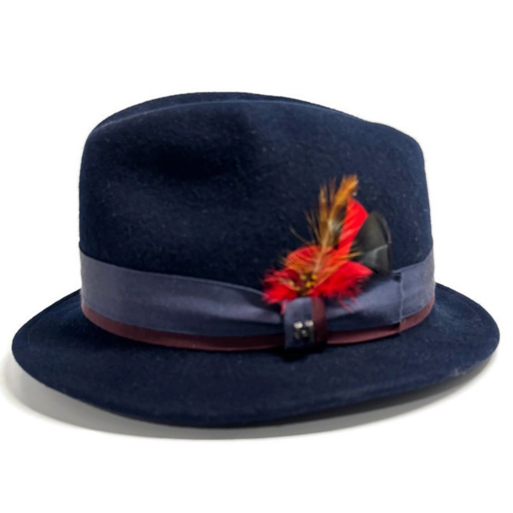 HATS IN THE BELFRY NAVY BLUE FEDORA HAT